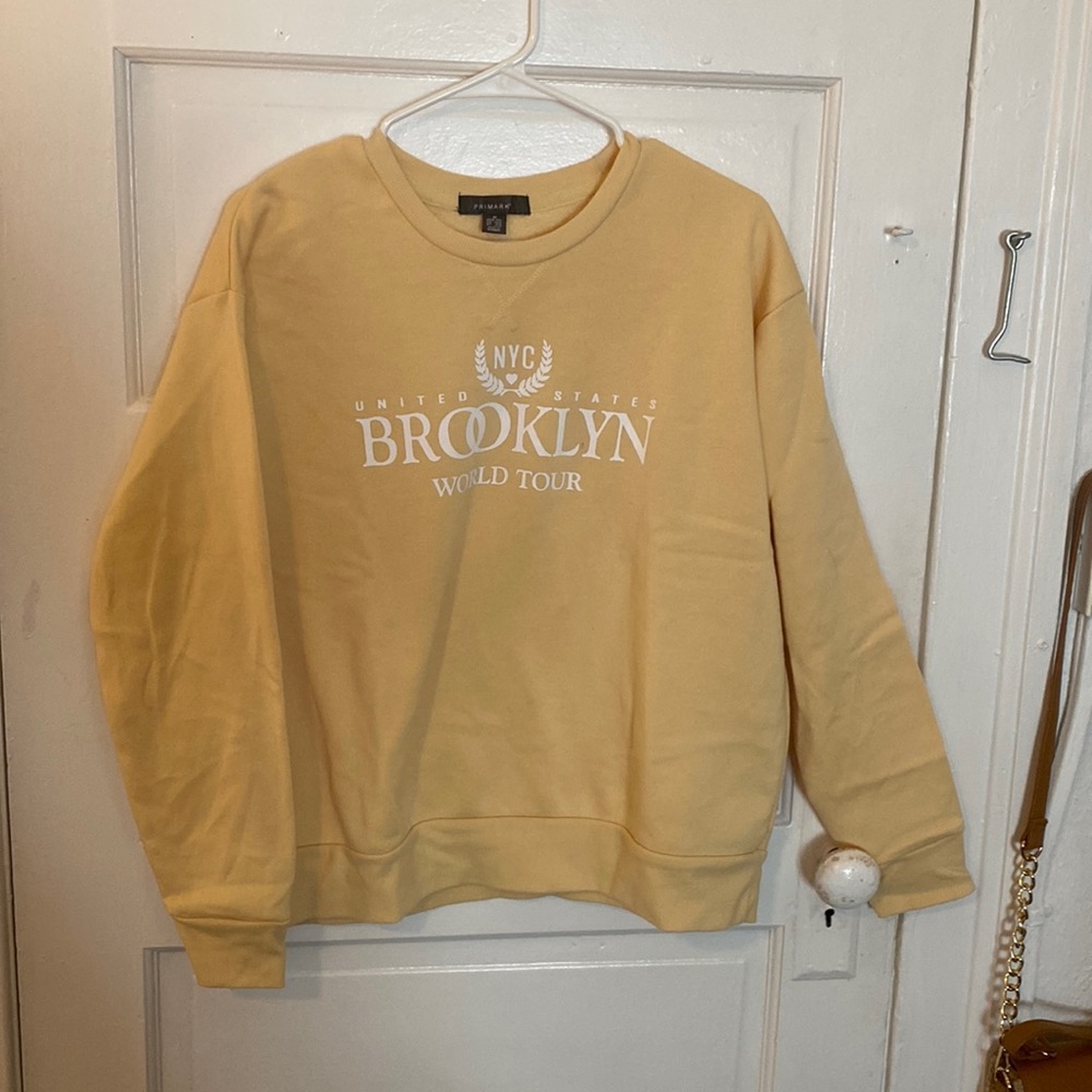 College sweater, yellow, primark, size 8/10